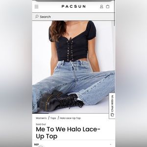 Pacsun halo lace up top